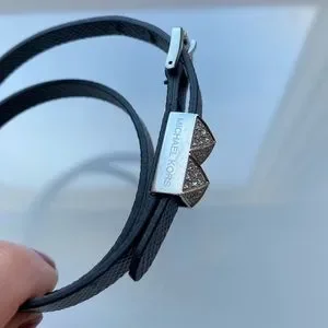 Michael Kors Jewelry Michael Kors Crystal Wrap Black Leather